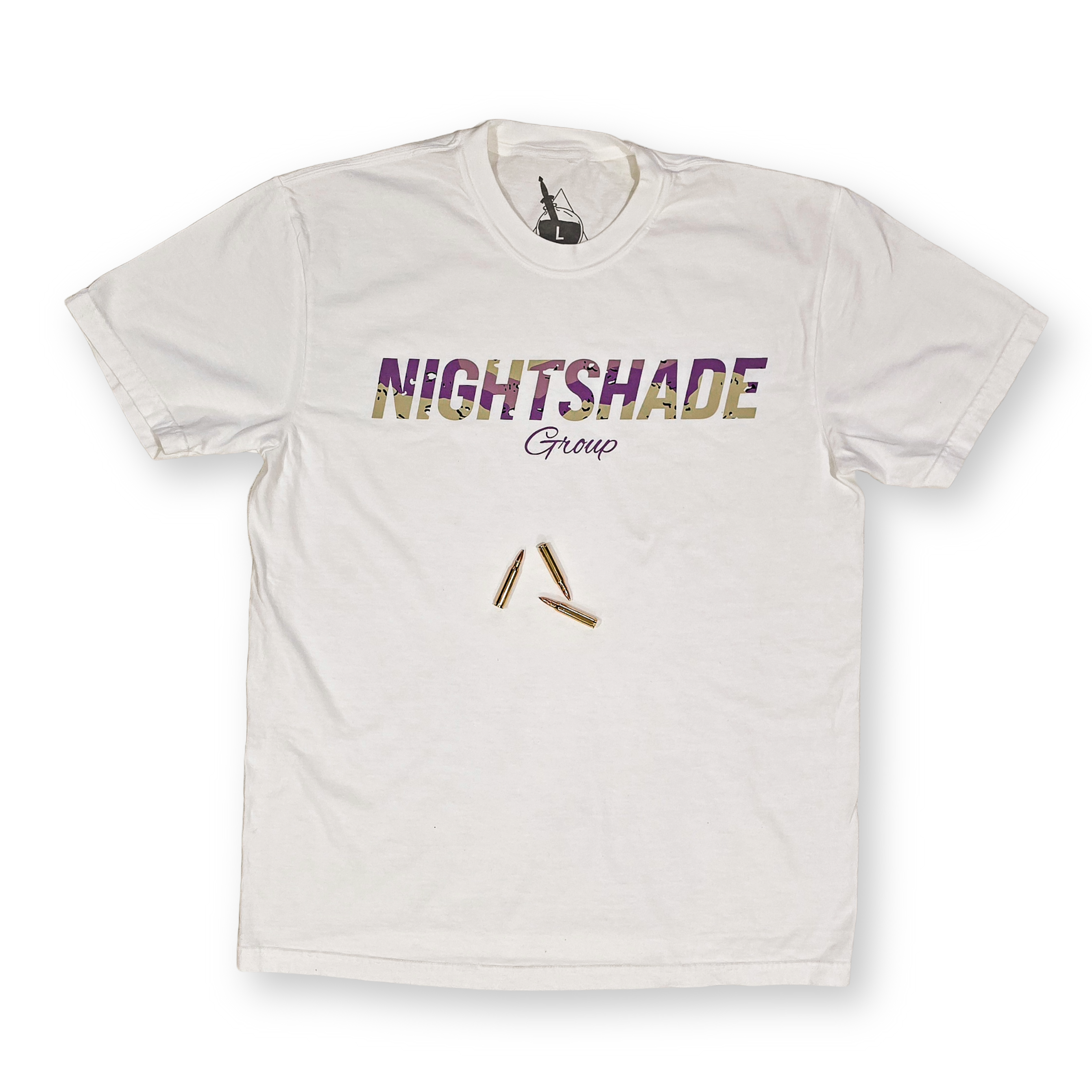 Purple Chip Typography Tee - White