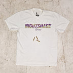 Purple Chip Typography Tee - White