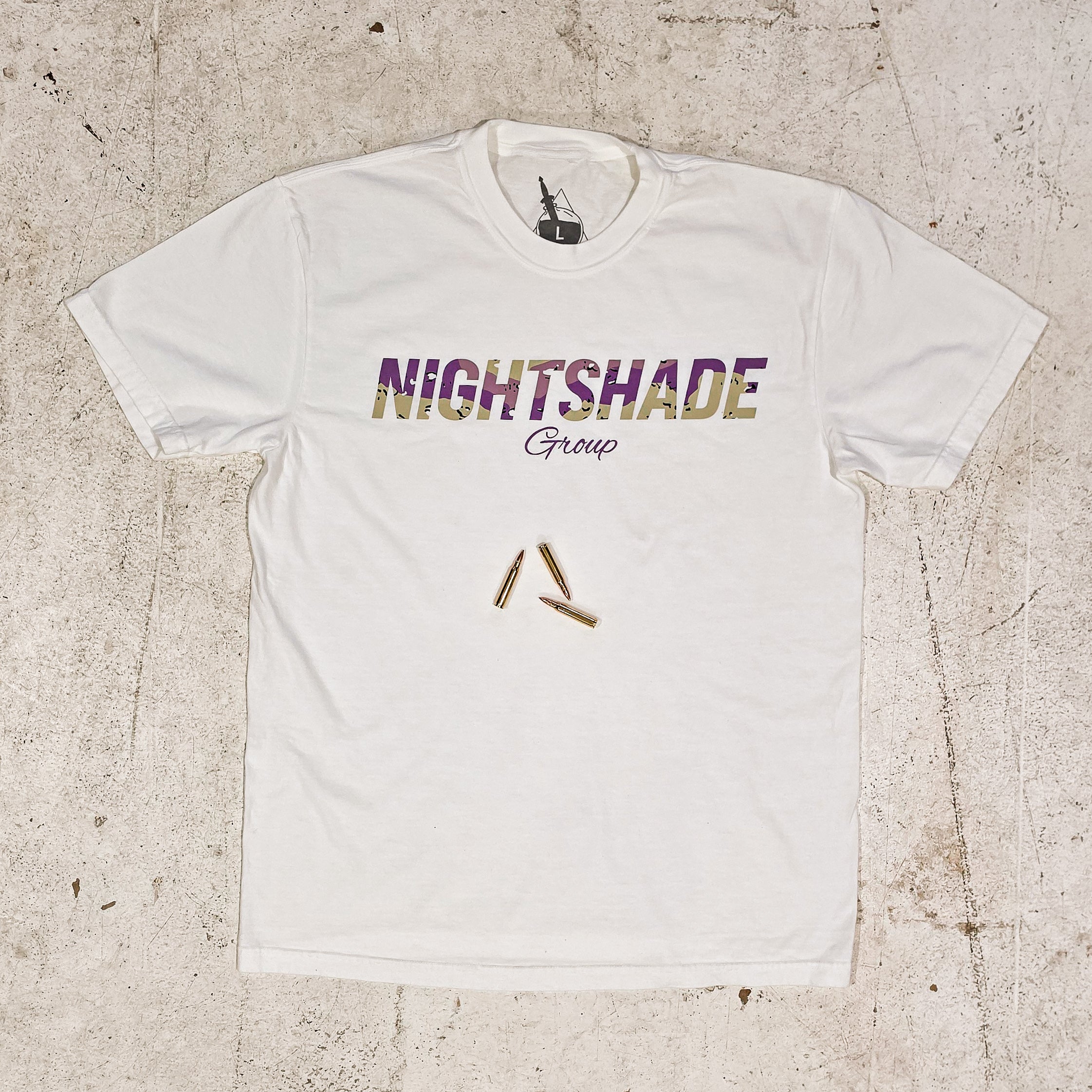 Purple Chip Typography Tee - White