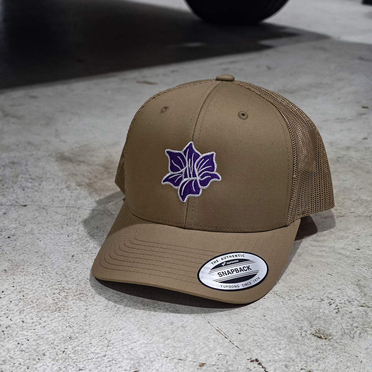 NS Flower Trucker Hat - Khaki