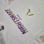 Purple Chip Typography Tee - White