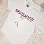 Purple Chip Typography Tee - White