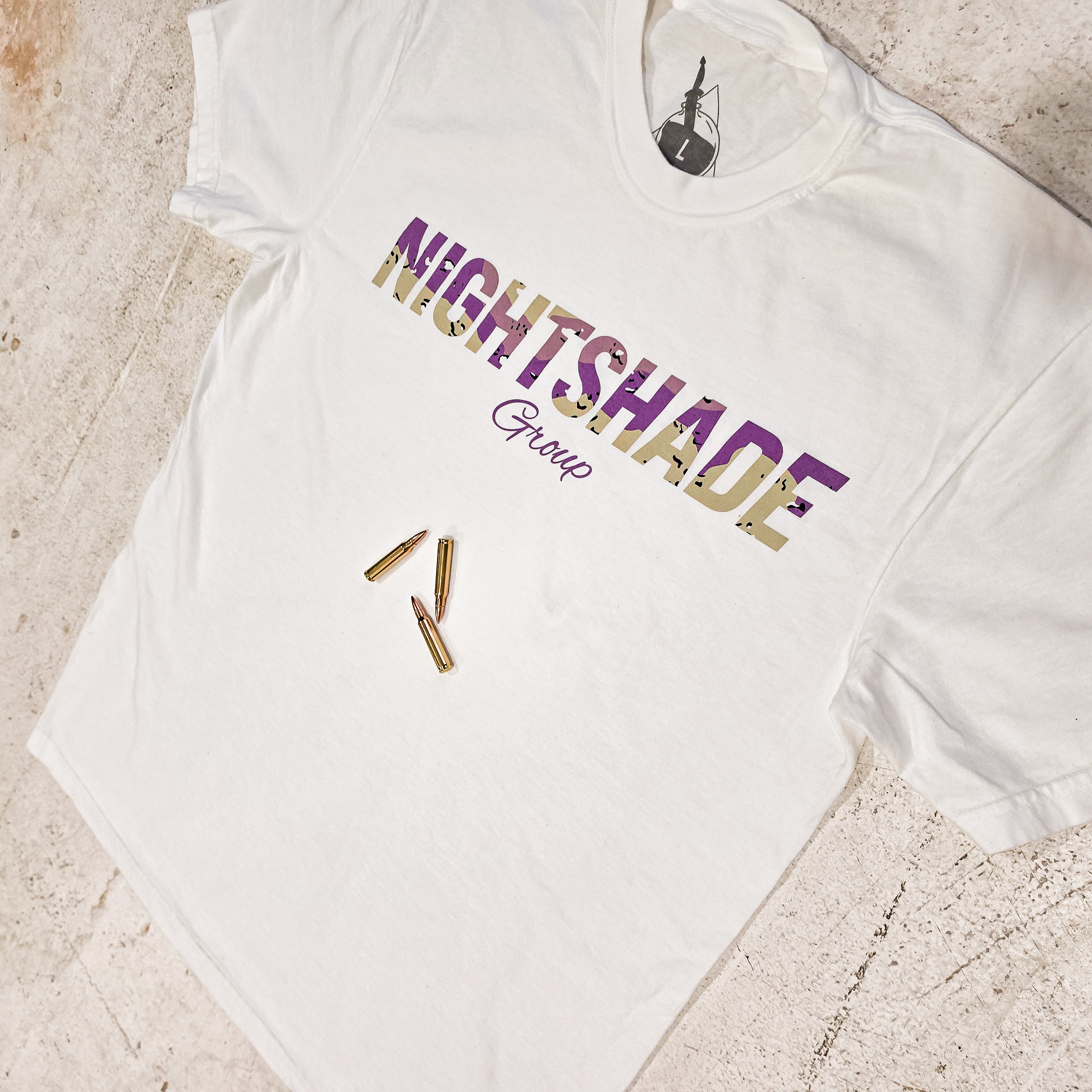 Purple Chip Typography Tee - White